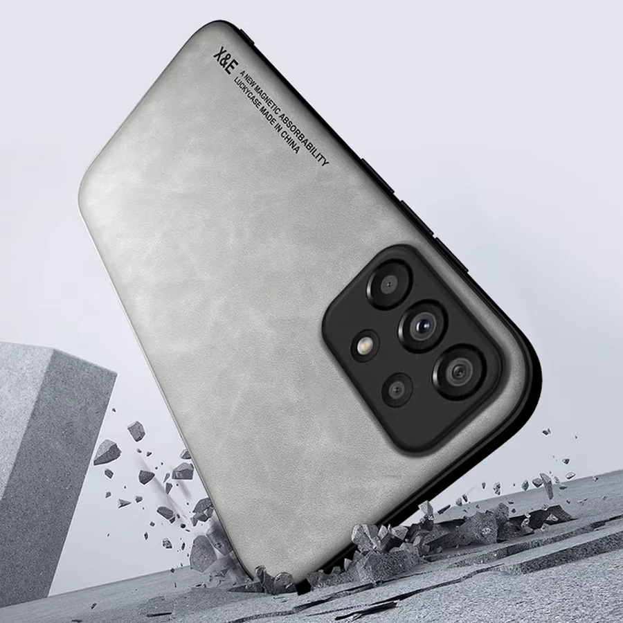 Magnetische Leder-Schutzhülle mit Schaffell für Samsung Galaxy A53 5G A52s A51 A52 A71 A13 A12 A21s A31 A73 A72 A22 A50 A33 in Anthrazit - Bild 3
