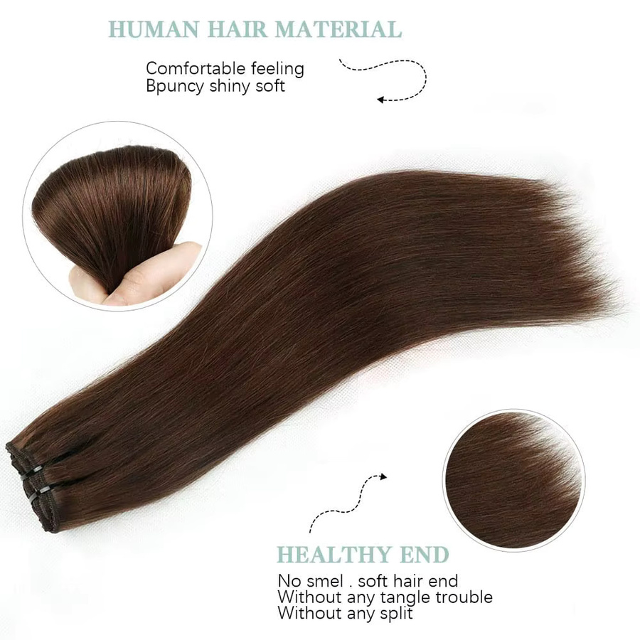 Happy Monday Clip-Ins, brasilianisches Echthaar, schwarz, 40,6–66 cm, 120 g - Bild 2