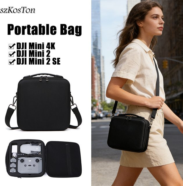 Tragbare DJI Drone Tasche in Schwarz für DJI Mini 2, Mini 2 SE und Mini 4K mit Kratzschutz - Bild 1