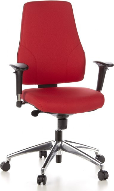 hjh OFFICE Profi Bürostuhl PRO-TEC 200 in Rot mit Armlehnen und Stoffbezug, höhenverstellbar - Bild 1