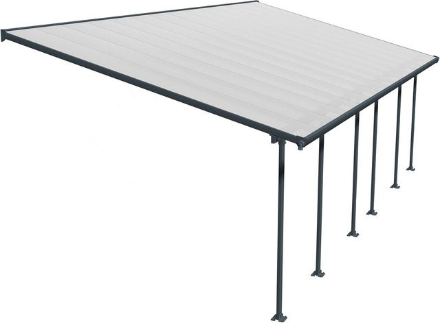 Palram Canopia Terrassenüberdachung Feria Lean-to in Anthrazit mit integrierten Regenrinnen, B/T: 400 x 850 cm - Bild 1
