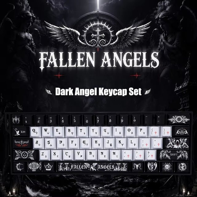 Dark Angel Side-lit Shine Through PBT-Tastenkappen mit 125 Tasten im Cherry-Profil für Cherry MX Switches, Dye-Sub-Verfahren für deine Gaming-Tastatur - Bild 1
