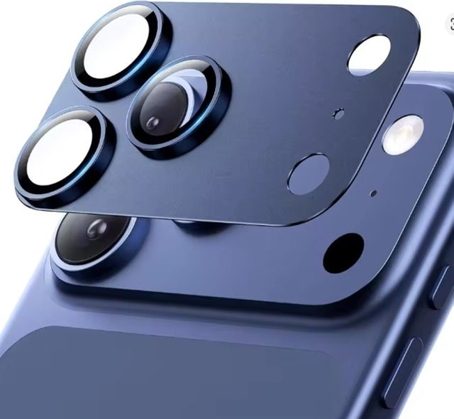Yij Kameraobjektivschutz aus Metall und Glas für iPhone 17 Pro Max, 17 Air, 17 Plus und 17 Pro in Schwarz - Bild 1