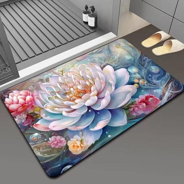 Gzn Anti-Rutsch-Matte aus Diatomeenschlamm für das Badezimmer, schnelltrocknend und saugfähig, B/T: 80 x 50 cm - Bild 1