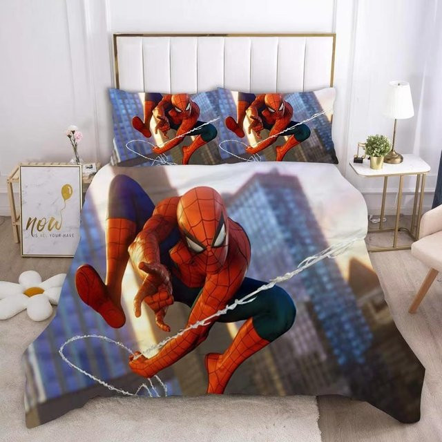 Marvel Comics Spider-Man Anime Bettwäsche-Set aus Polyester, 3-teilig, Mehrfarbig, B/H: 140 x 210 cm - Bild 1