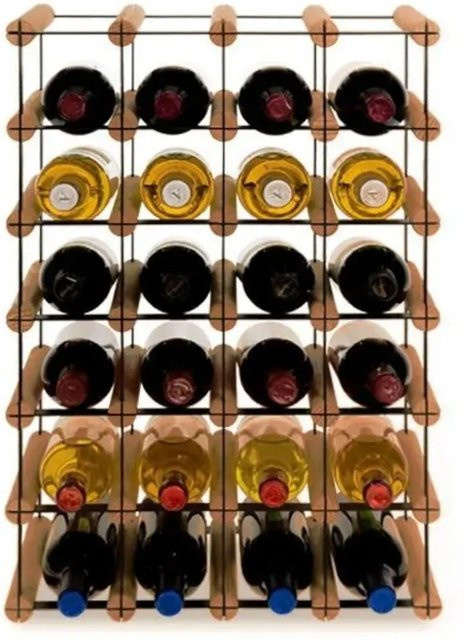 PROREGAL Modulares Weinregal Vinotega Mod aus massivem Kiefernholz, Braun geölt, H x B x T: 62,5 x 42,5 x 24,5 cm, Platz für 24 Flaschen - Bild 1
