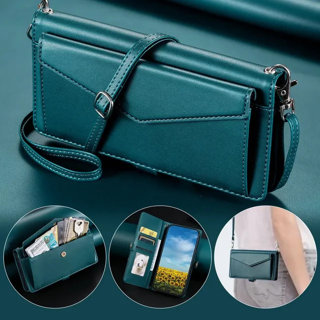 Luxus Crossbody Leder-Brieftasche Handyhülle für Xiaomi Poco M8 Pro 5G in Rot - Bild 1