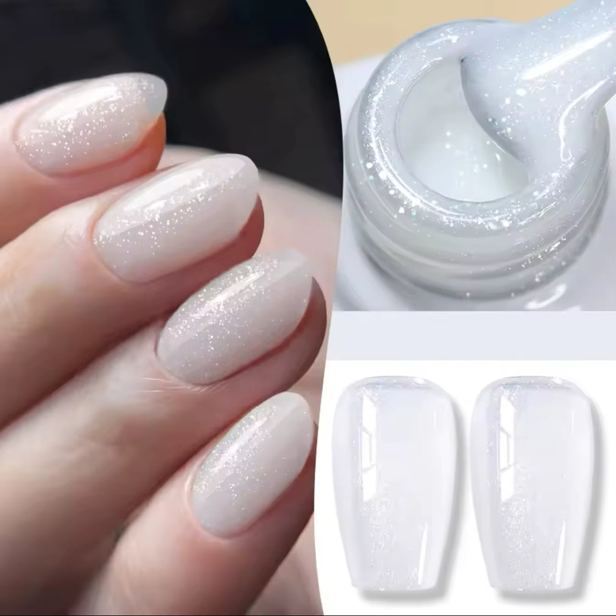 MIANEL Moonlight Coconut Milk White Glitter Gel Nagellack, 12 ml - Bild 2