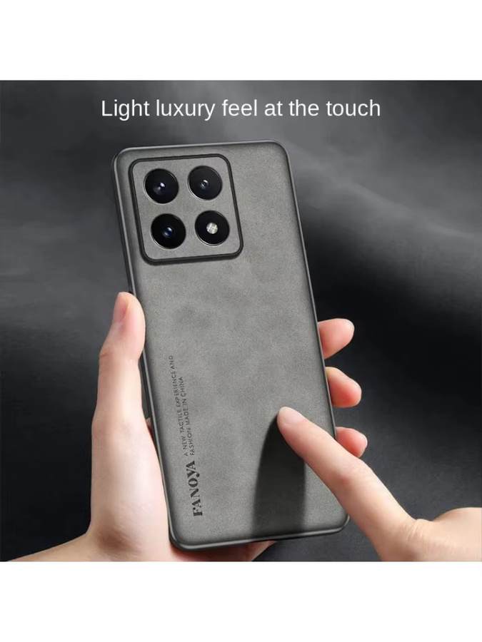 Luxus Leder Schutzhülle für Xiaomi 14T 13T Pro 15 Ultra in Schwarz mit stoßfester TPU Rückseite - Bild 4