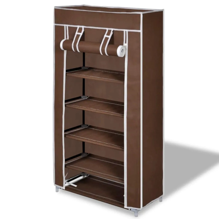vidaXL Schuhschrank Schuhregal mit 5 Schichten in Braun, B/T/H: 58 x 28 x 106 cm - Bild 2