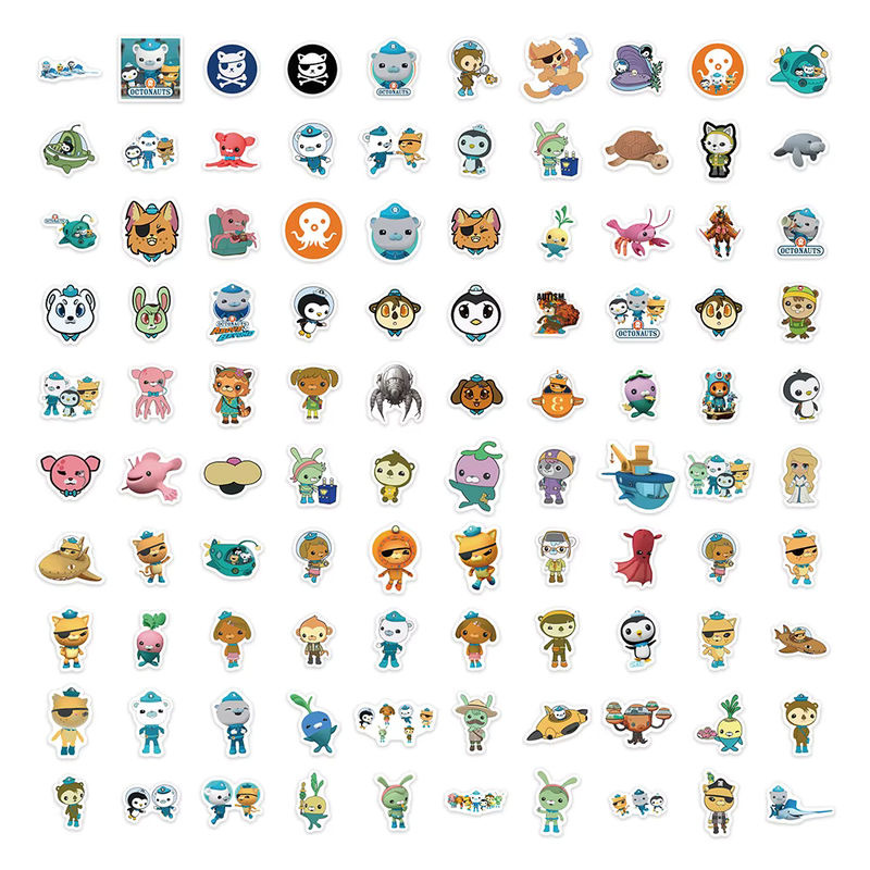 FANLU Die Octonauts Aufkleber Set mit Barnacles und Shellington, wasserfeste Cartoon Doodle Sticker für Kinder, mehrfarbig - Bild 4