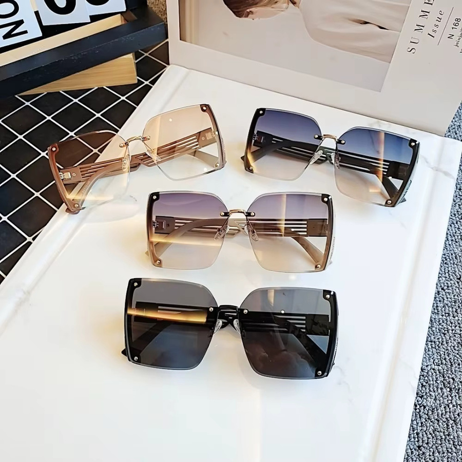 BMAD Sonnenbrille, Damen, randlos, rechteckig, Metall, schwarz - Bild 2