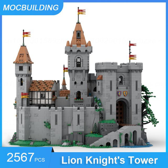 MOCBUILDING Löwe Ritter Turm Schloss Erweiterung Bausteine - Bild 1