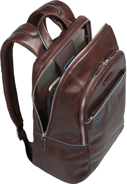 Piquadro Blue Square Kleiner Laptoprucksack 14 Zoll mit iPad Fach Schwarz - Bild 1
