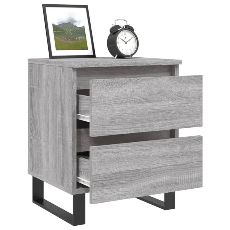 Vidaxl Nachttische Set aus 2 Stück in Grau Sonoma-Eiche, Modern, B/T/H: 40 x 35 x 50 cm - Bild 4
