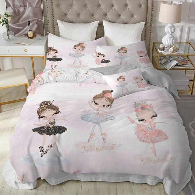 Allbestart Kinder Bettwäsche Set Prinzessin Schloss Pink, 3-teilig aus Mikrofaser, B/H: 140 x 200 cm - Bild 1