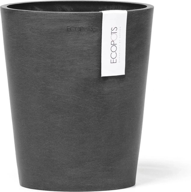 Ecopots Pflanztopf Morinda Dunkelgrau aus recyceltem Kunststoff, rund, B/T/H: 17 x 17 x 19,2 cm - Bild 1