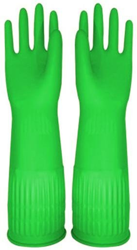 Linggo Geschirrspülhandschuhe wasserdicht und rutschfest in Grün - Bild 1
