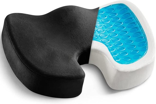 Rutschfestes Gel- und Memory-Schaum-Steißbeinkissen von Household supplies MH in Schwarz, B/T: 45 x 35 cm - Bild 1