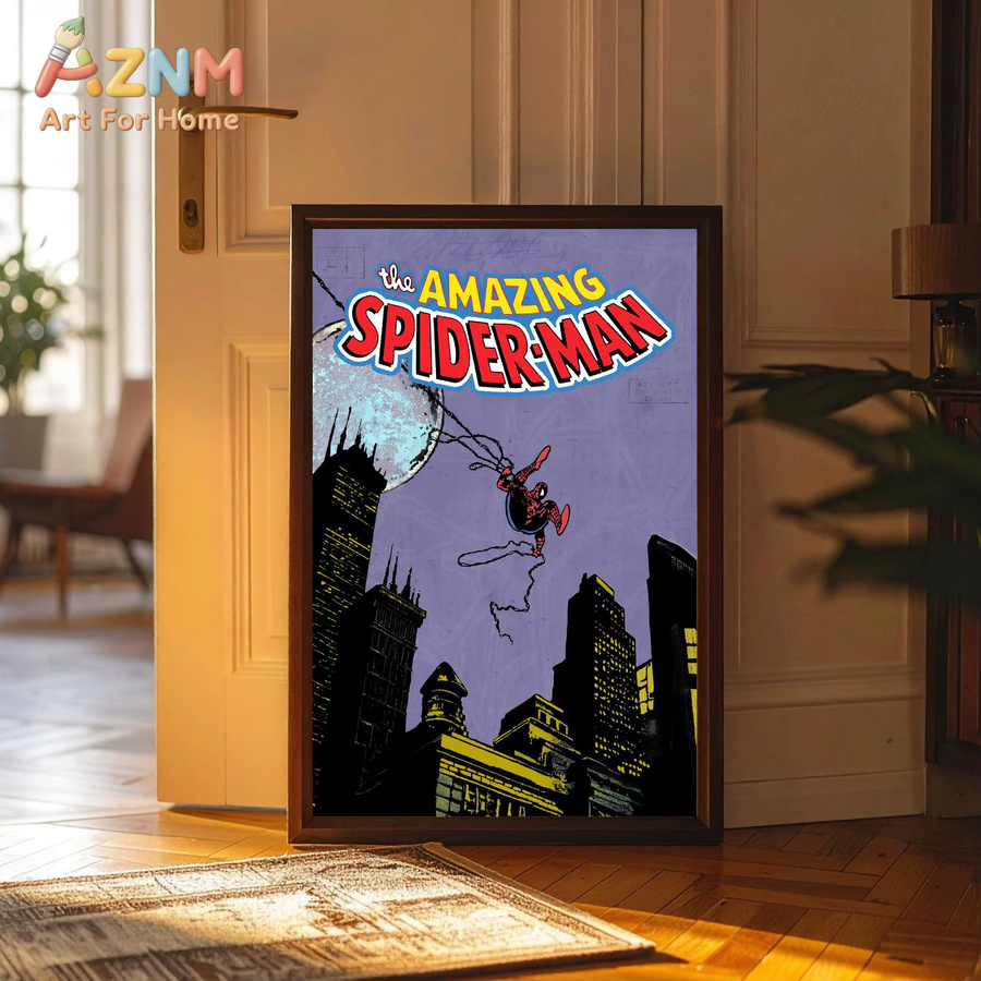 KAYOU Spider-Man Comic-Buch-Poster Retro Marvel Wandkunstdruck Illustration Mehrfarbig - Bild 5