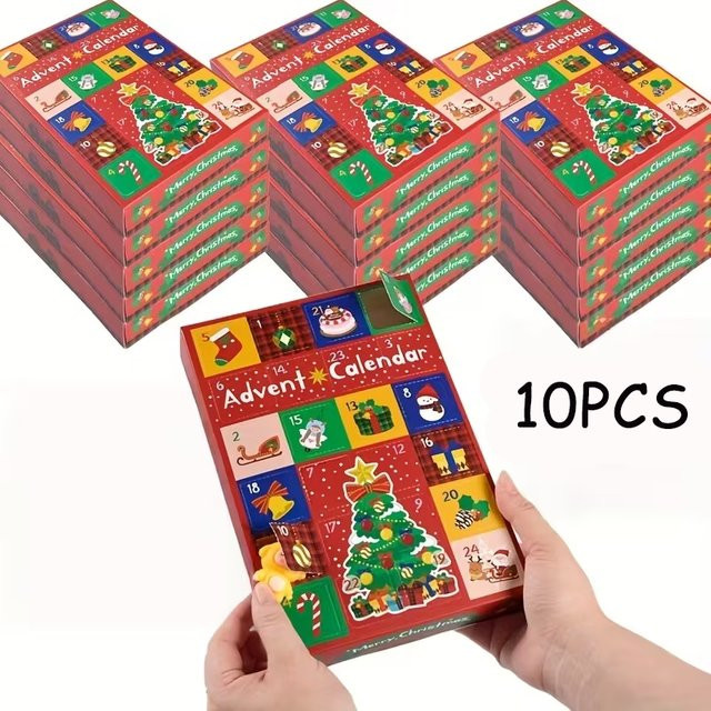 ZQNYCY Adventskalender-Boxen mit 24 Fächern, befüllbare leere Weihnachtsboxen in Multicolour für Kinder und Partys - Bild 1