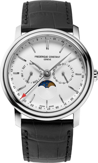 Frederique Constant Herrenuhr, Quarz, Edelstahl, Leder, 40 mm, Silber - Bild 1
