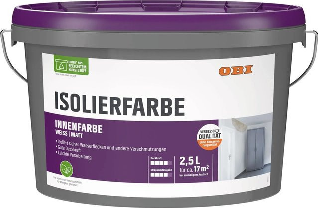 OBI Isolierfarbe Weiß-Matt, 2,5 l - Bild 1