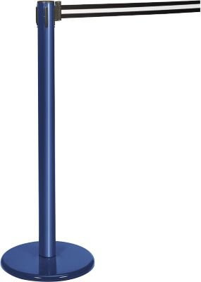 Guidesystems Gurtpfosten in Blau mit schwarz-weißem Gurt aus Metall - Bild 1