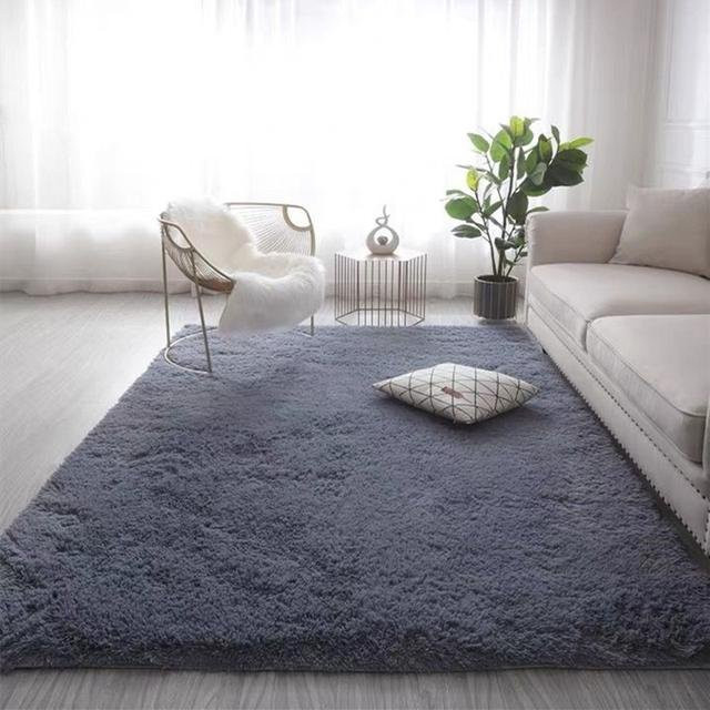 Yiran Furniture Moderner Plüsch-Zottelteppich in Rot, B/T: 230 x 160 cm - Bild 1