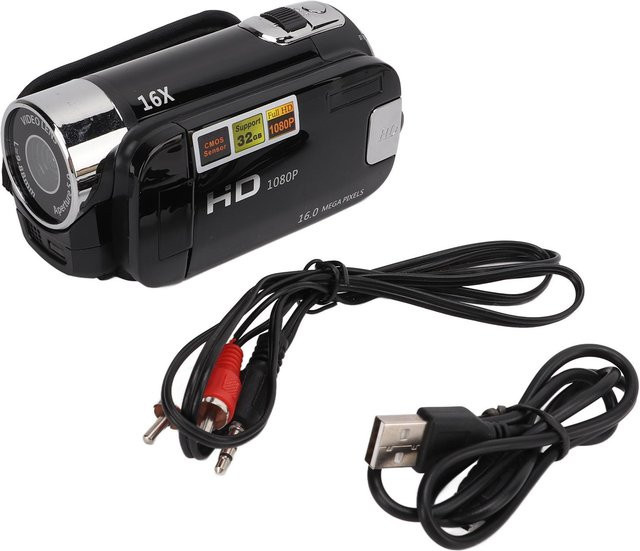 Honor Electronics Full HD Camcorder mit 2,7 Zoll Farbdisplay, 16-fach Digitalzoom und 270 Grad Drehung in Schwarz - Bild 1