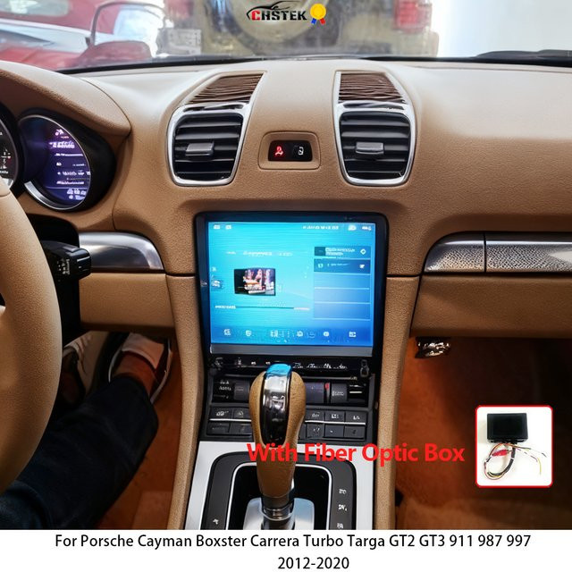 CHSTEK Android 13 Carplay Autoradio für Porsche Boxster Cayman 718 911 918 981 997 Turbo S Carrera mit GPS, WIFI, 4G und Bluetooth in Schwarz - Bild 1