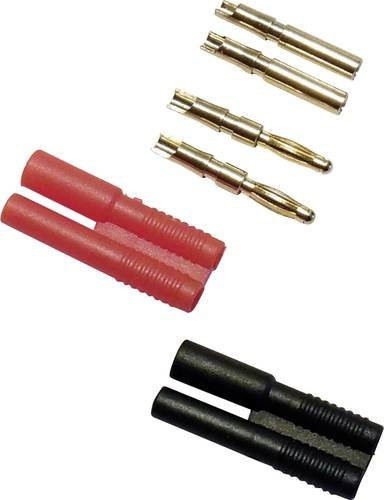 Schnepp Laborsteckverbinder-Sortiment mit geraden Steckern und geraden Buchsen, Stift-Ø: 2mm, Farben: Rot und Schwarz, 4 Teile - Bild 1