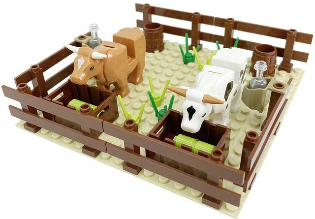 Yiran toy Bauernhofpferd Stall Kuhkreis Schafstall Tiere Steine Blöcke Spielzeug - Bild 1