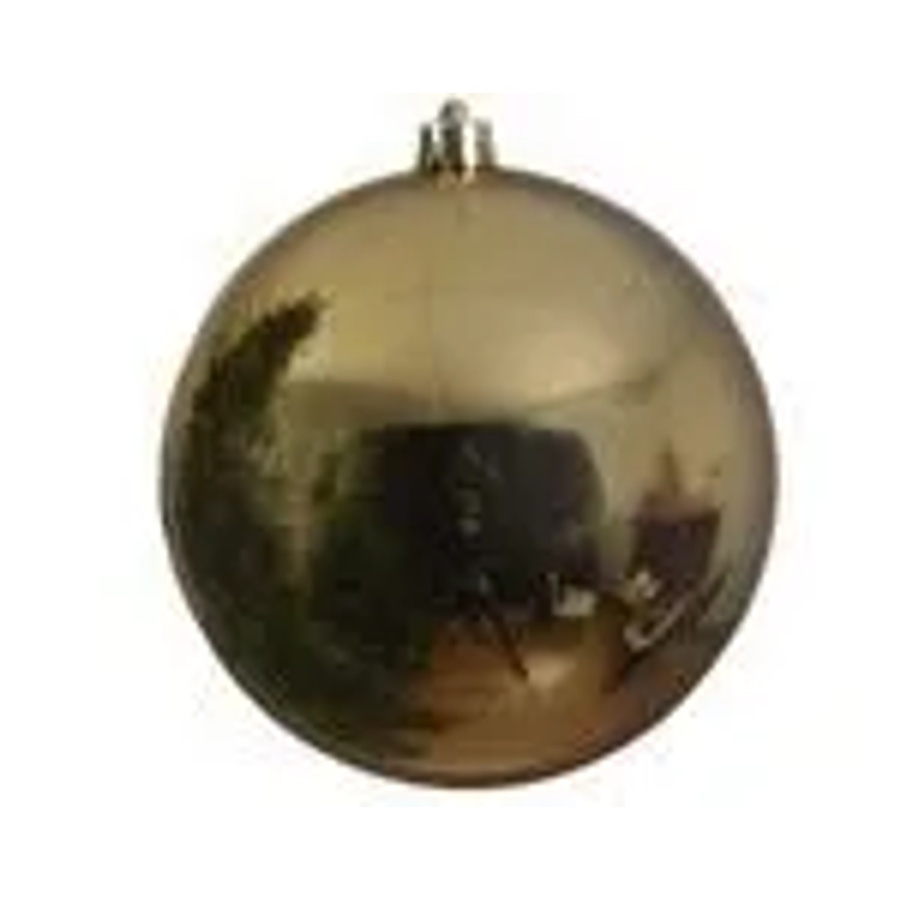 Kaemingk Weihnachtsbaumkugel Bruchfest in Hellgold Glanz, Durchmesser: 14 cm - Bild 2