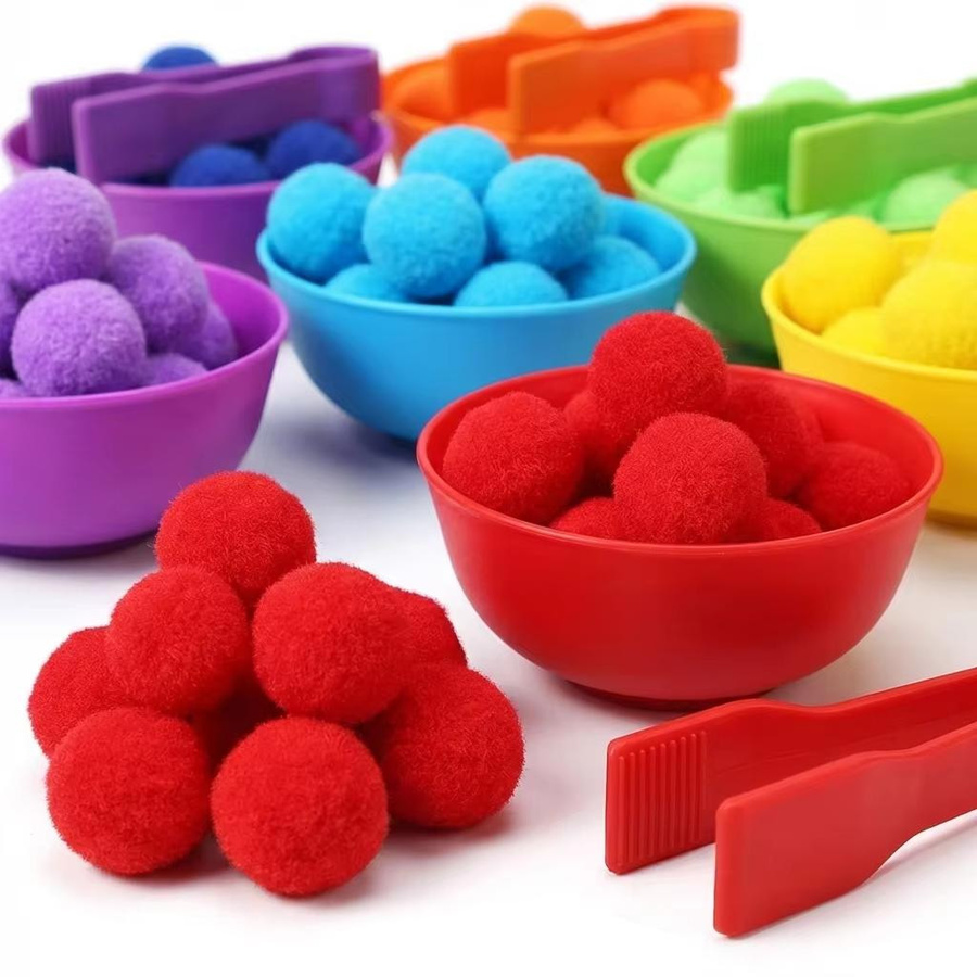 Linyi toy Sortier- und Zähl-Spielset Regenbogen 30-68 Stück - Bild 2
