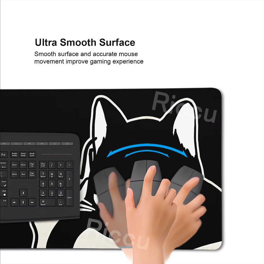 Riccu Gaming-Mauspad Süße Katze XXL Schwarz - Bild 3