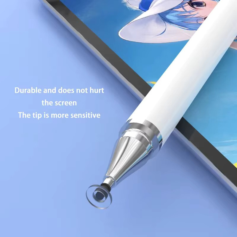 Universeller 2-in-1 Tablet-Stylus-Stift mit doppelköpfiger hoher Empfindlichkeit und austauschbarer Spitze für Smartphone und Touchscreen, Schwarz - Bild 2