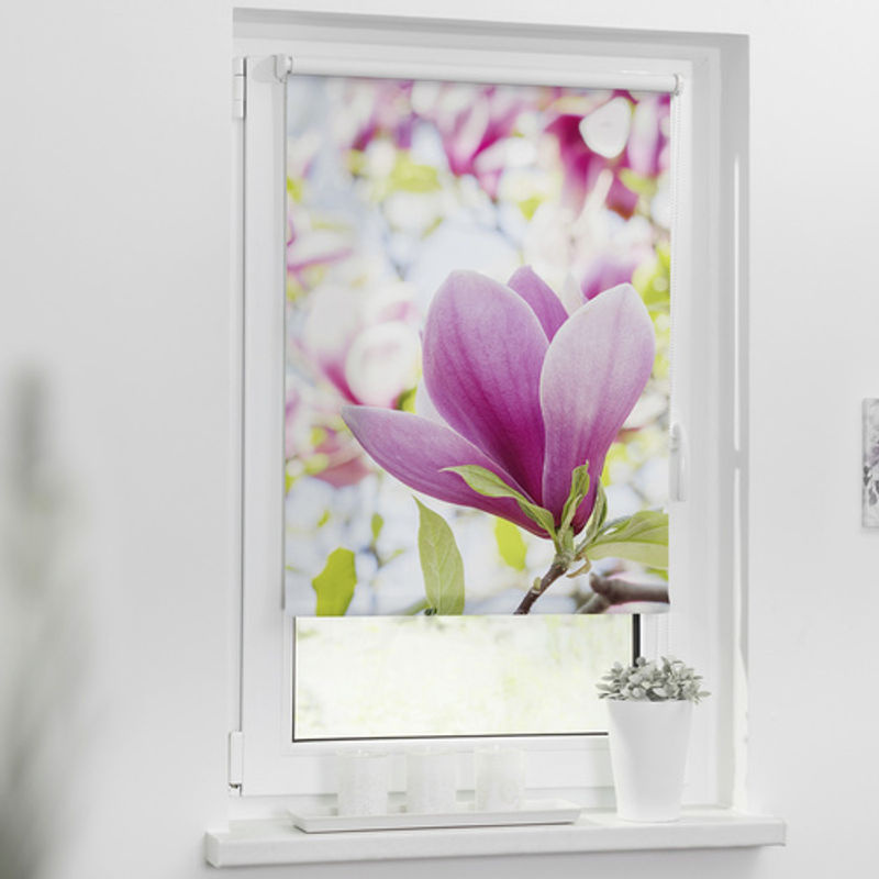 Lichtblick Rollo Klemmfix mit floralem Muster in Rosa und Rot, B: 100 cm, H: 150 cm - Bild 2