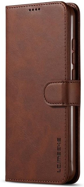 Xiaomi Redmi Note 8T Vintage Leder Handyhülle Flip Wallet Cover in Dunkelbraun - Bild 1