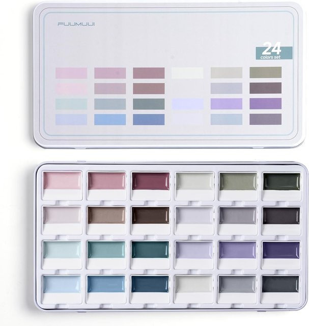 Fuumuui Aquarellfarben Set mit 24 deckenden Farben in Multicolour für Künstler und Anfänger - Bild 1