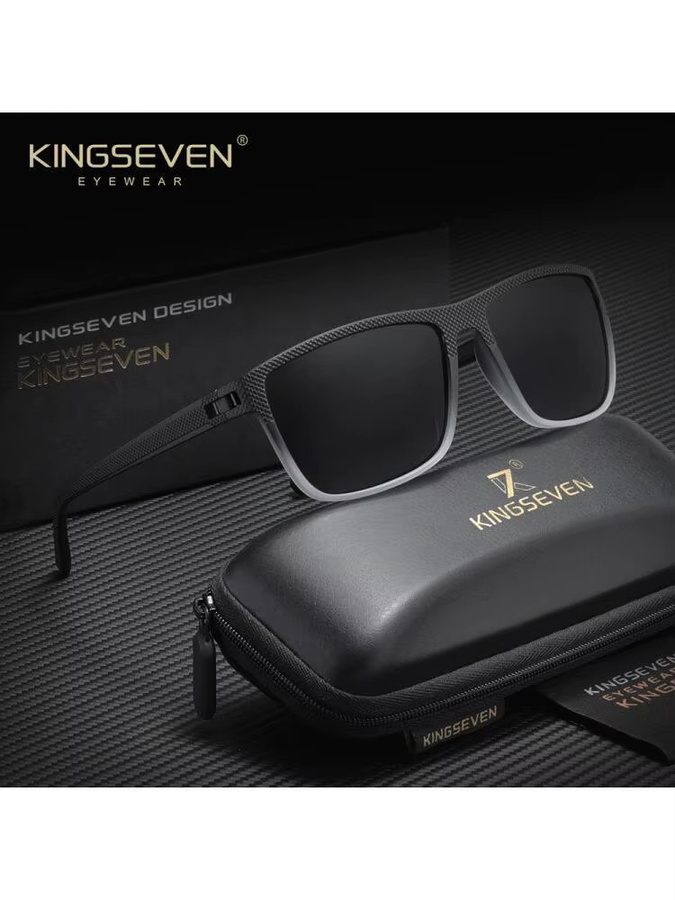 KINGSEVEN Sonnenbrille, Unisex, Vollrand, Kunststoff, Schwarz, polarisiert - Bild 4