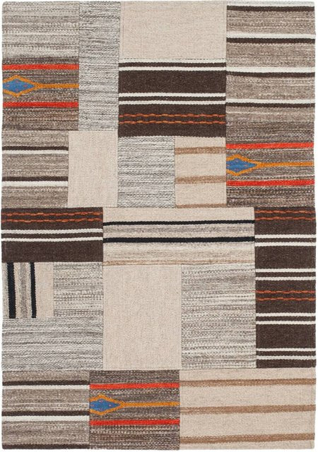 Kayoom Kurzflorteppich Radical 220 Handgewebter Jacquard-Kilim Creme B/B: 80 cm, L: 150 cm, Höhe: 1,5 cm - Bild 1