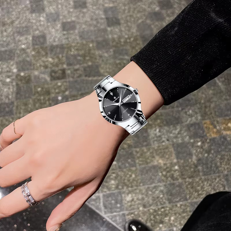 BANGWEI Armbanduhr, Quarz, Edelstahl, Schwarz, Silber, Damen - Bild 5