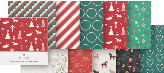 Rico Design Paper Poetry Origami Christmas Rocks! Faltblätter Multicolor, 50 Blatt, 15 x 15 cm - Bild 1