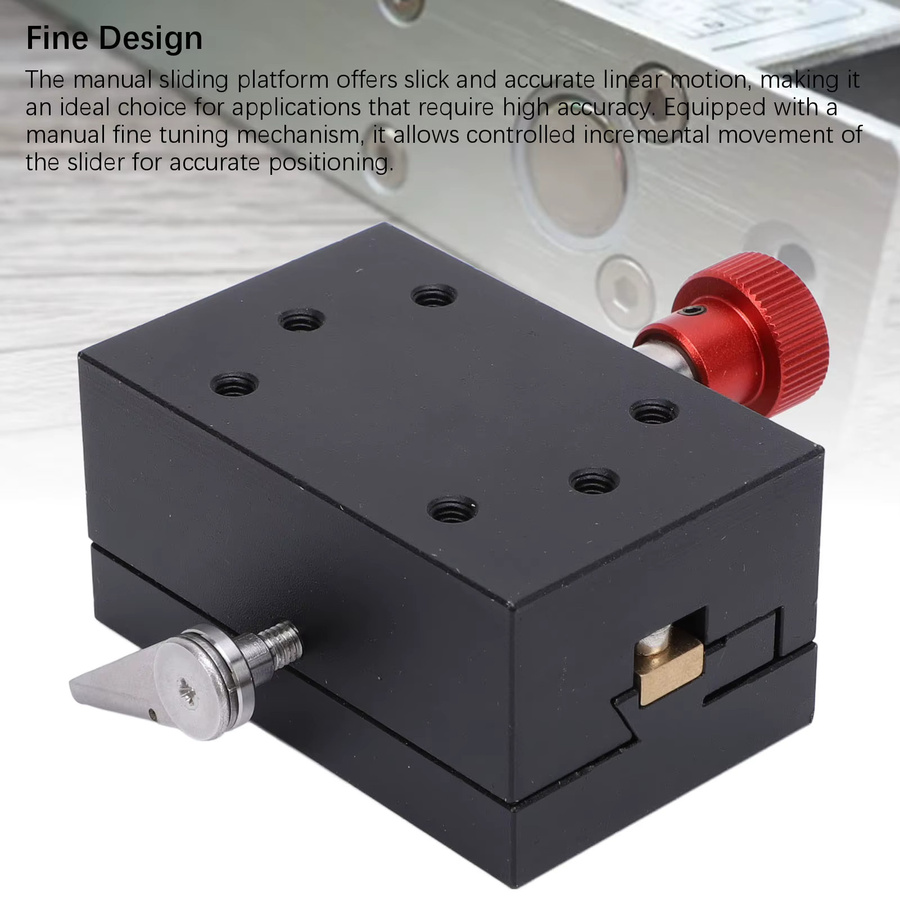 KKMOON X-Achsen-Wegsplattform mit 40-mm-Hubgetriebe und manueller Schwalbenschwanznut-Schiebeblattform in Schwarz - Bild 2