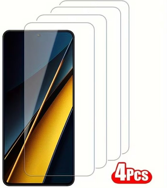 4er-Pack Displayschutzfolie aus gehärtetem Glas für Xiaomi Redmi 10 10A 10C 12 12C 13 13C 14C Note 10S 12S, transparent, Anti-Scratch HD - Bild 1