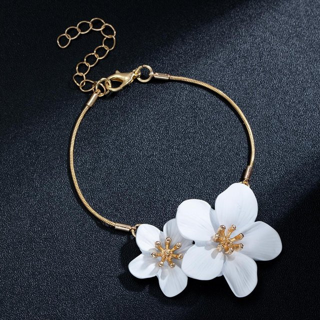 YULIN Blumenarmband, Messing, weiß, Damen - Bild 1