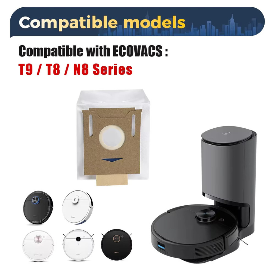 WINDNINJA Staubbeutel in Weiß für ECOVACS OZMO N9 N10 N8 Pro Plus T8 T8 Plus T8 AIVI T9 T9 Plus N8 AIVI Zubehör - Bild 3