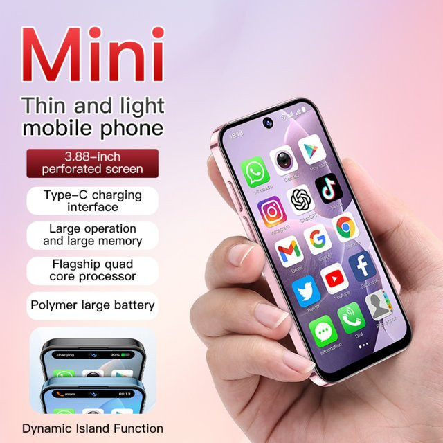 Soyes XS19 Mini-Smartphone Android 10.0 3G mit 3,88 Zoll HD Display, 2 GB RAM, 16 GB Speicher, 2000 mAh Akku und Face ID in Blau - Bild 1