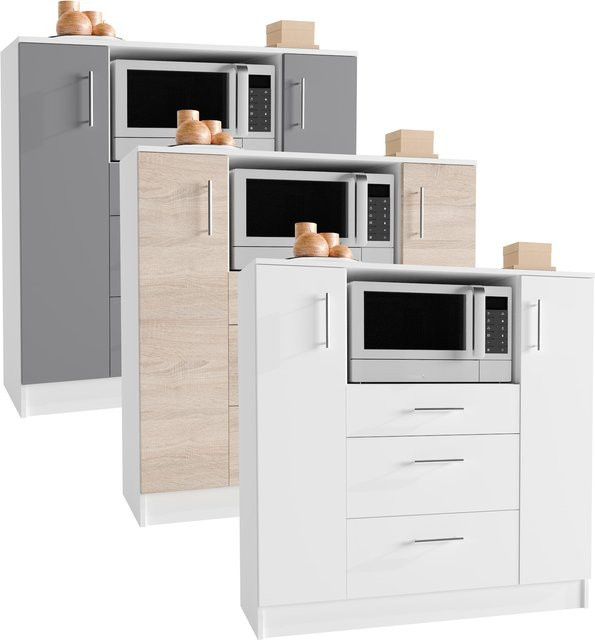 VCM Küchenschrank Esilo Mikrowellenschrank mit drei Schubladen H x B x T: 110 x 109 x 40 cm - Bild 1